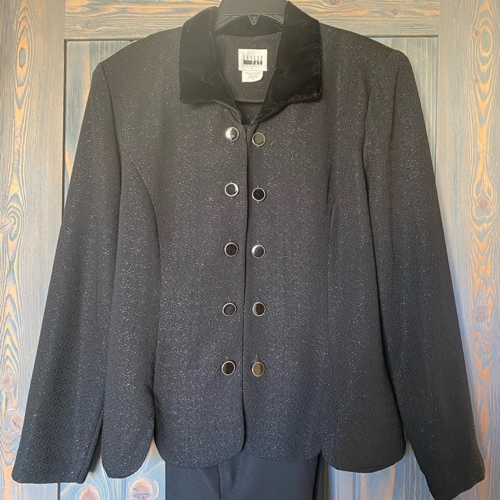 Leslie Fay 2 PCs black sparkle outfit.